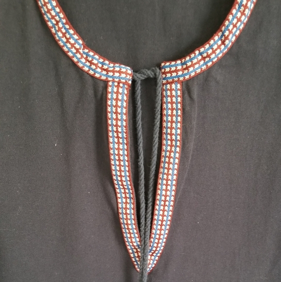 J. Crew navy cotton sleeveless top red blue trim v-neck - Picture 4 of 7